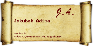 Jakubek Adina névjegykártya